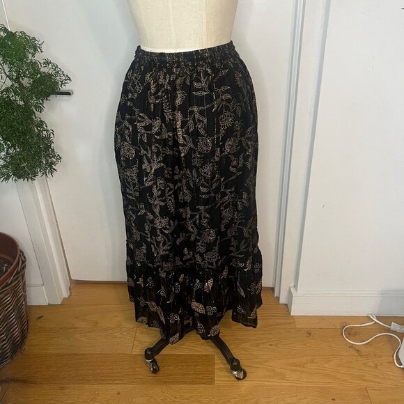 Dress Nado Maxi Skirt Black & Gold. Fully Lined Size L - Picture 2 of 7